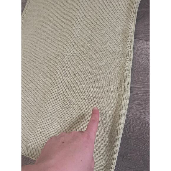 NWT Sndys Arles Halter Mini Dress XL Pear Sage Green Knit Button Front Bodycon - Picture 10 of 11